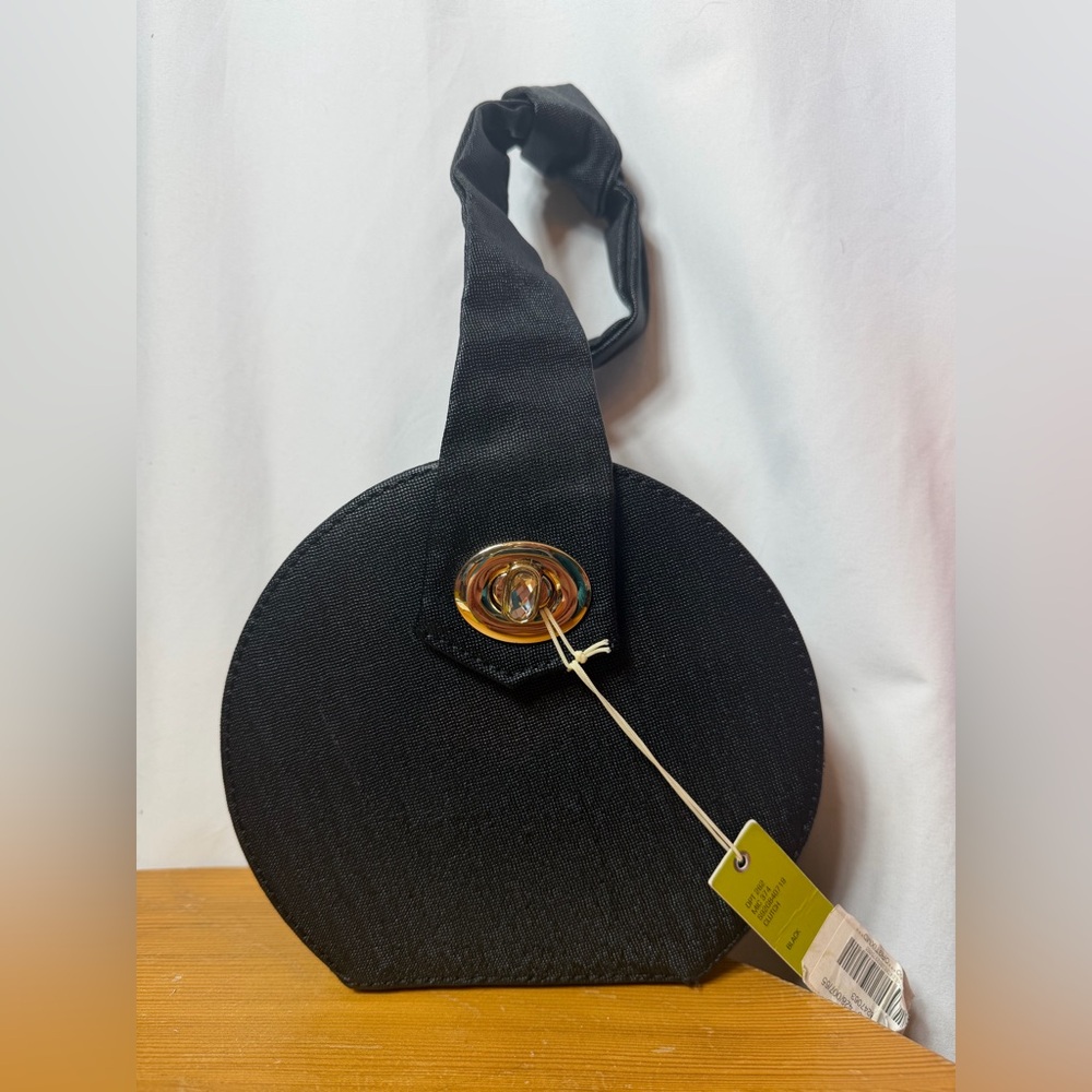 Gianni Bini Black Round Turn Lock Clutch